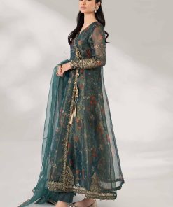 Luxury Pret Dark Green Printed &Amp; Embroidered Poly Cotton Suit Mbdw-Pf2404Dg 9 Dw Pf2404Greenf Imanistudio.com