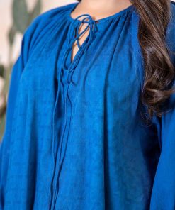 1 Pcs Royal Blue Dobby Lawn Embroidered Tunic Mb-Ea2447Rb 10 Mb Ea2447Elctricblued Imanistudio.com