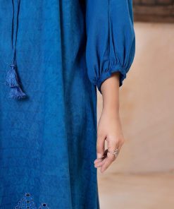 1 Pcs Royal Blue Dobby Lawn Embroidered Tunic Mb-Ea2447Rb 13 Mb Ea2447Elctricbluee Imanistudio.com