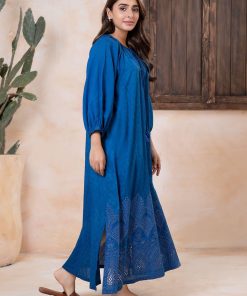 1 Pcs Royal Blue Dobby Lawn Embroidered Tunic Mb-Ea2447Rb 9 Mb Ea2447Elctricbluef Imanistudio.com