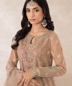 Luxury Formal Beige Embroidered Bomber Chiffon Outfit Mbpf-Pf2401Bg 11 Sfpf2401Baigeb Imanistudio.com