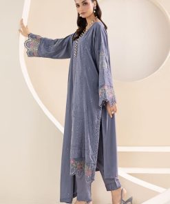 Luxury Pret Blue Ice Embroidered Linen Suit Mbdw-Aw2465Bi 6 Dw W2465Blued Imanistudio.com