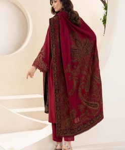Luxury Pret Deep Red Dobby Linen Embroidered Suit Mbdw-Aw24100Dr 13 Dww24100Maroonb Imanistudio.com