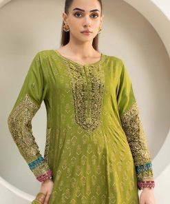 Luxury Pret Green Olive Linen Embroidered Suit Mbdw-Aw25101Go 10 Dww24101Greenb Imanistudio.com