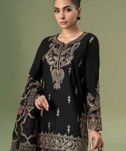 Luxury Formal Black Linen Embroidered Suit Mbsf-Aw24105Bb 9 Dww24105Blackb Imanistudio.com