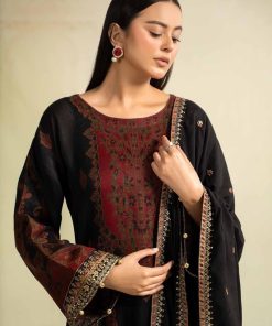 Luxury Pret Black Woven Khadi Suit Mbdw-Aw24107Bm 11 Dww24107Blackb Imanistudio.com