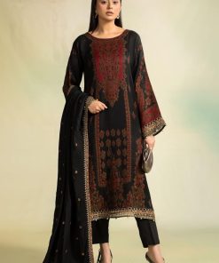 Luxury Pret Black Woven Khadi Suit MBDW-AW24107BM