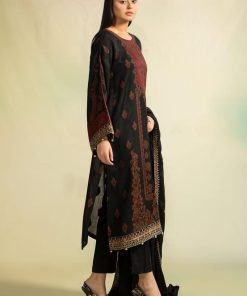 Luxury Pret Black Woven Khadi Suit Mbdw-Aw24107Bm 9 Dww24107Blackf Imanistudio.com