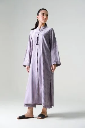 2Pcs Lilac/Grey Stripe Yarn Dyed Co-Ord Set MB-WS24101LG