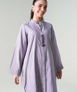 2Pcs Lilac/Grey Stripe Yarn Dyed Co-Ord Set Mb-Ws24101Lg 12 Mb Ws24 101Lilacc Imanistudio.com