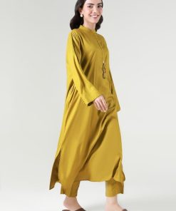 2Pcs Mustard Twill Co-Ord Set Mb-Ws24145Md 9 Mb Ws24 145Mustarde Imanistudio.com
