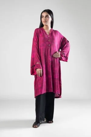 1 Pcs Fucsia Pink Printed Twill Shirt MB-WS2443FP