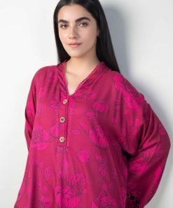 1 Pcs Fucsia Pink Printed Twill Shirt Mb-Ws2443Fp 13 Mb Ws24 43Fuchsiae Imanistudio.com