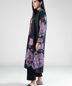 1 Pcs Black Printed Slub Khaddar Shirt Mb-Ws2446Bk 10 Mb Ws24 46Blacka Imanistudio.com