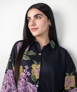 1 Pcs Black Printed Slub Khaddar Shirt Mb-Ws2446Bk 13 Mb Ws24 46Blackf Imanistudio.com