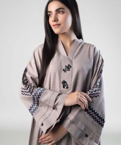 1 Pcs Grey Slub Khaddar Shirt Mb-Ws2436Gr 11 Mb Ws2436Grayf Imanistudio.com