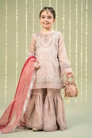 Mariab Misty Rose Embroidered Zari Net Suit Mbks-Aw2421Mr