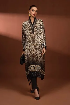 2Pcs Luxury Formal Animal Print Pure Charmeuse Silk Suit MBSF-PF24002AP