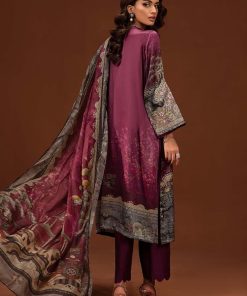 Luxury Formal Plum Printed Pure Charmeuse Silk Suit Mbsf-Pf2404Pm 16 Mps Pf2404A Imanistudio.com