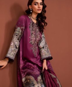 Luxury Formal Plum Printed Pure Charmeuse Silk Suit Mbsf-Pf2404Pm 11 Mps Pf2404F Imanistudio.com