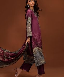 Luxury Formal Plum Printed Pure Charmeuse Silk Suit Mbsf-Pf2404Pm 10 Mps Pf2404H Imanistudio.com