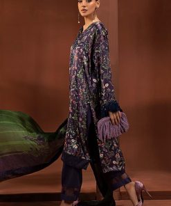 Luxury Formal Nightshade Blue Printed Pure Charmeuse Silk Suit Mbsf-Pf2405Nb 12 Mps Pf2405F Imanistudio.com