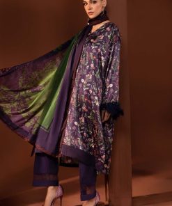 Luxury Formal Nightshade Blue Printed Pure Charmeuse Silk Suit Mbsf-Pf2405Nb 11 Mps Pf2405G Imanistudio.com