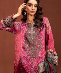 Luxury Formal Pink/Maroon Printed Pure Charmeuse Silk Suit Mbsf-Pf2407Pm 13 Mps Pf2407B Imanistudio.com