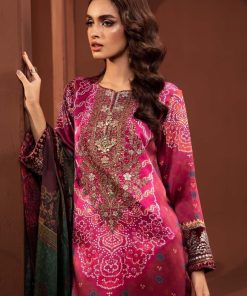 Luxury Formal Pink/Maroon Printed Pure Charmeuse Silk Suit Mbsf-Pf2407Pm 12 Mps Pf2407C Imanistudio.com