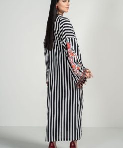 2Pcs Luxury Pret Black/White Cotton Lawn Suit Mbdw-Pf2403Bw 8 Pspf2403Stripea Imanistudio.com