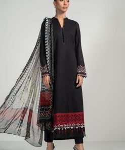 Luxury Pret Black Cotton Lawn Suit MBDW-PF2407BK