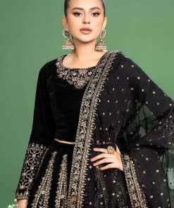 Luxury Formal Black Embroidered Velvet Lehnga Choli Mbsf-Aw2417Bv 8 Sf W2417Blacka Imanistudio.com