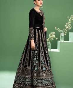 Luxury Formal Black Embroidered Velvet Lehnga Choli Mbsf-Aw2417Bv 7 Sf W2417Blackd Imanistudio.com