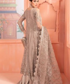 Luxury Formal Taupe Embroidered Net Outfit Mbsf-Pf2403Tg 8 Sfpf2403Graya Imanistudio.com