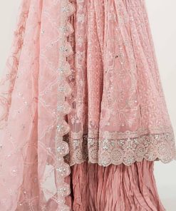 Luxury Formal Pink Embroidered Net Outfit Mbsf-Pf2403Bp 7 Sfpf2403Pinkc Imanistudio.com