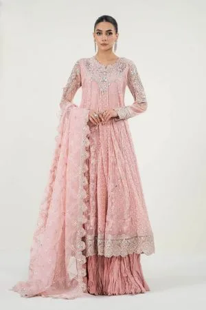 Luxury Formal Pink Embroidered Net Outfit MBSF-PF2403BP