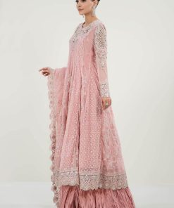 Luxury Formal Pink Embroidered Net Outfit Mbsf-Pf2403Bp 6 Sfpf2403Pinke Imanistudio.com