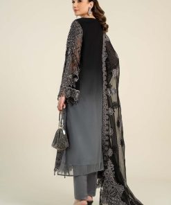 Luxury Formal Black/Grey Embroidered Chiffon Suit Mbcs-Aw24101Bg 10 D 1 Blacka Imanistudio.com