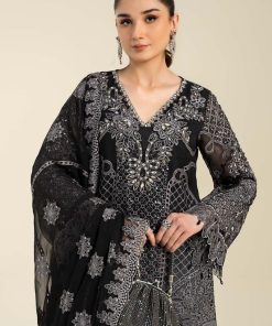 Luxury Formal Black/Grey Embroidered Chiffon Suit Mbcs-Aw24101Bg 8 D 1 Blackb Imanistudio.com