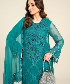 Luxury Formal Teal Embroidered Chiffon Suit Mbcs-Aw241053Tl 9 D 5 Greenb Imanistudio.com