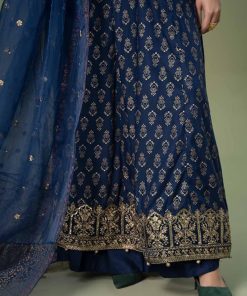 Luxury Pret Ink Blue Linen Embroidered Suit Mbdw-Aw25101Ig 10 Dw W24101Bluec Imanistudio.com