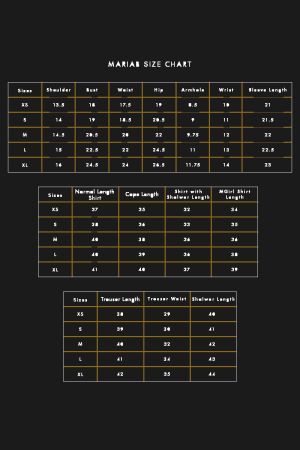 Ladies Sizechart 1 Imanistudio.com