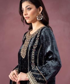 Luxury Formal Teal Blue Velvet Outfit Mbsf-W2414Tb 9 Sf W2414Teale Imanistudio.com