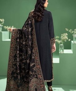 Luxury Formal Black Embroidered Raw Silk Outfit Mbsf-Aw2420Br 11 Sf W2420Blacka Imanistudio.com