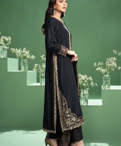 Luxury Formal Black Embroidered Raw Silk Outfit Mbsf-Aw2420Br 8 Sf W2420Blacke Imanistudio.com