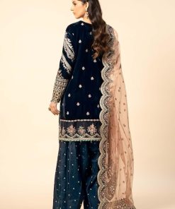 Luxury Formal Navy Blue Velvet Outfit Mbsf-W2480Nb 8 Sf W2480Bluea Imanistudio.com
