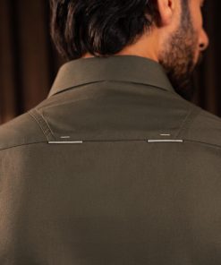 2Pcs 100% Premium Cotton Folded Collar Shalwar Kameez Imist-Dol-01-Olive 8 Cdb Dol 01A Imanistudio.com
