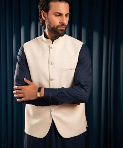 Mens Waistcoat Cotton Silk Sleeveless Blazer Imist-Ntr-01Natural 7 Ckr Ntr 01 Imanistudio.com