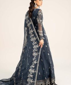 Luxury Formal Dark Blue 2 Pcs Embroidered Organza Dress Mbds-W2901Db 7 D1 Dark Bluea Imanistudio.com