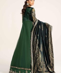 Luxury Formal Dark Green 2 Pcs Embroidered Organza Dress Mbds-W2904Db 12 D4 Greena Imanistudio.com